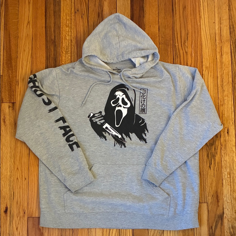 GHOST FACE The Icon of Halloween Gray Hoodie Size XL